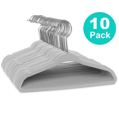 10/20/30Pcs Baby Non-Slip Velvet Hangers - Space-Saving with 360° Swivel Hook, Flocked Felt Kids Clothes Drying Rack Organizer