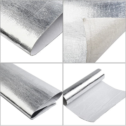 Car Heat Protection Foil Film: High-Temperature Resistant Fiberglass Aluminum Tape Cloth - Self-Adhesive Heat Insulation Mat