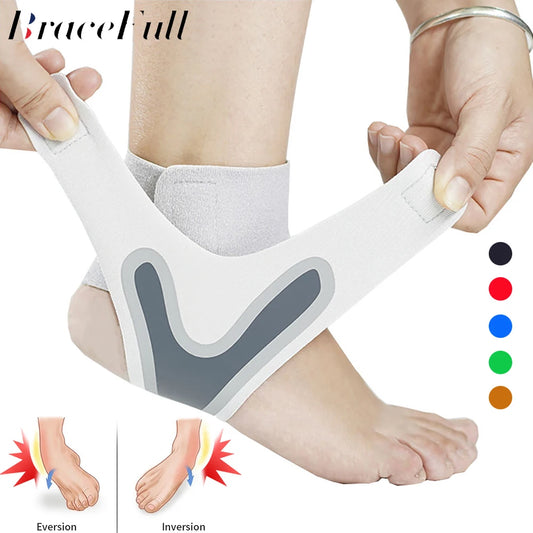 Adjustable Compression Ankle Sleeve - Elastic Ankle Brace Guard for Anti-Sprain Support and Heel Protection