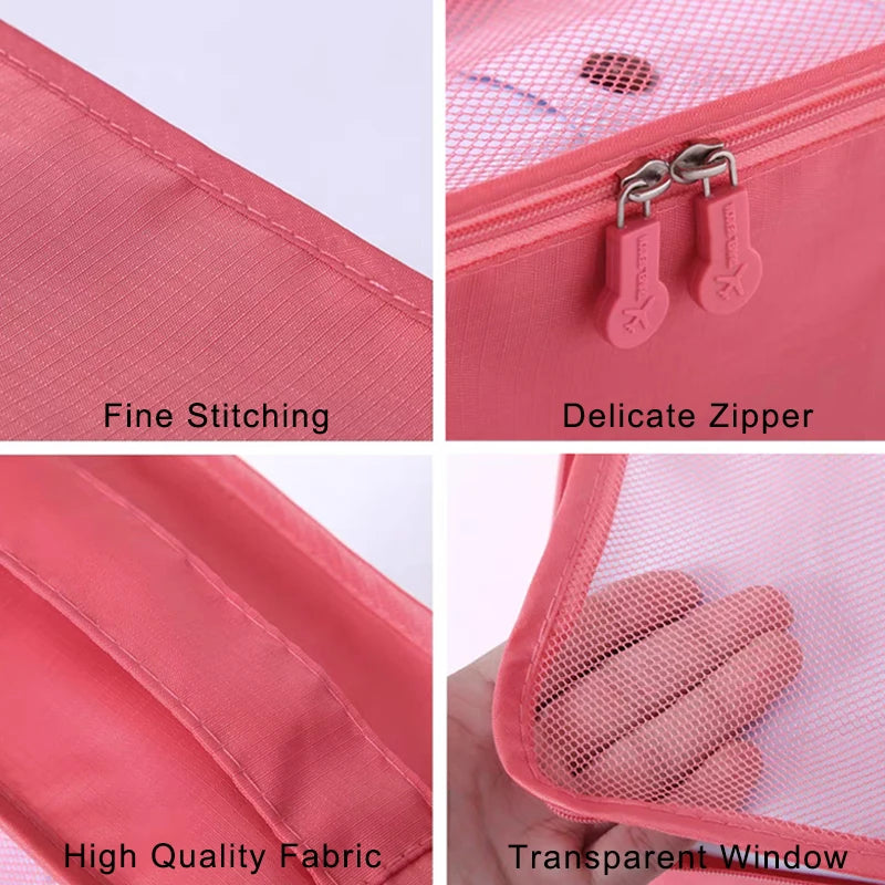 6pcs Portable Travel Organizer Storage Bags: Suitcase & Luggage Organizer Set for Women