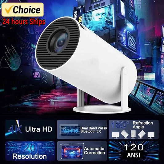 2024 4K Android 11 Projector - Dual WiFi6, 200 ANSI, Allwinner H713, BT5.0, 1080P & 1280x720P Home Cinema and Outdoor Portable Projector