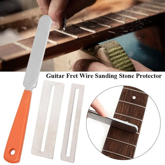 Guitar Fret Wire Sanding Stone Protector Kit: Finger Plate Radian Polishing DIY Luthier Tool - Guitar Bass Parts (1/2/3pcs)