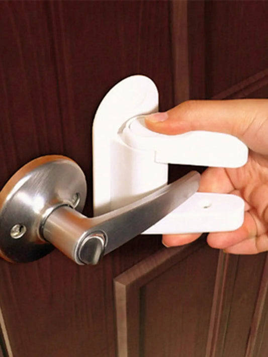 1pc Child Safety Door Handle Fixed Lock - Dynamic Function, Punch-Free Baby Anti-Opening Door Lock