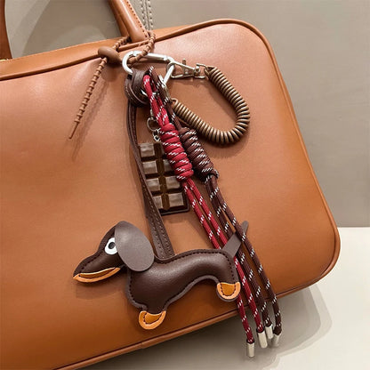 Braided Rope Dachshund Bag Pendant Keychain - Ruth's Style, Suitable for Phone and Bag Accessories