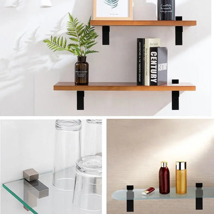 Versatile Zinc Alloy Fish Mouth Glass Clamp: Adjustable Shelf Holder for Glass Shelves - Furniture Accessory