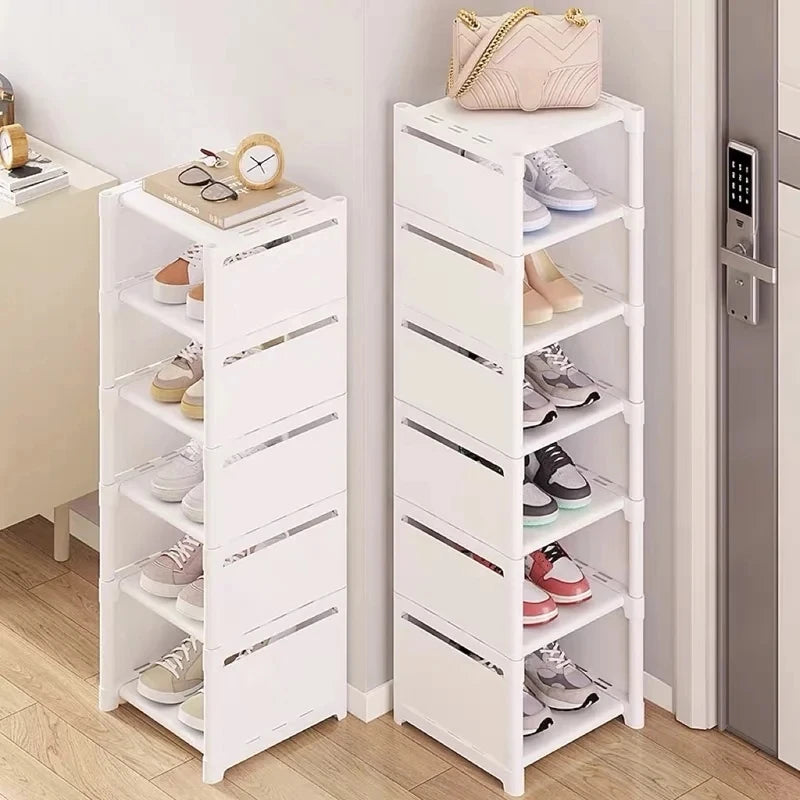 5-7 Layer Shoe Rack Storage Organizer - Space-Saving Cabinets for Wall Corner and Sneaker Shelf