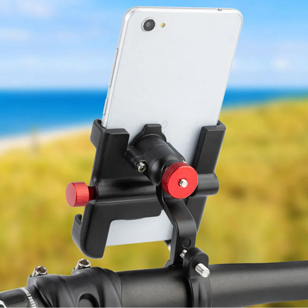 NEWBOLER MTB Phone Mount Stand: 360° Rotatable Aluminum Bicycle Holder - Adjustable Non-Slip Cycling Bracket