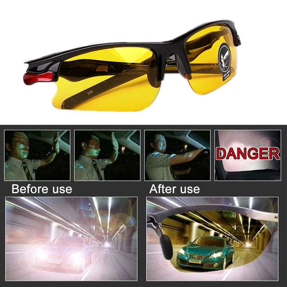 Driving Anti-Glare Polarized Sunglasses - Night Vision Goggles for Drivers - Interior Accessory Protective Eyewear for Men