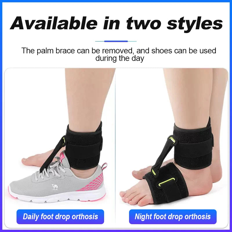 Adjustable Drop Foot Brace Foot Up AFO Brace Unisex Fits for Right/Left Foot Orthosis Ankle Brace Support, Improve Walking Gait