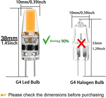 10pcs Mini G4 LED Bulb COB Light - AC/DC 12V/220V Warm/Cold White, 360° Beam Angle, Chandelier Spotlight, Replace 20/40W Halogen Lamp