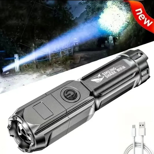 Powerful LED Flashlight – Rechargeable USB, 18650 Battery, Waterproof, Zoom, 100000 Lumens Tactical for Fishing and Hunting