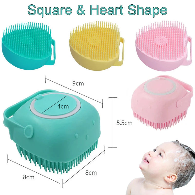 Silicone Shampoo Bath Brush: Massage Comb Grooming Scrubber - Essential Bathing Accessories for Baby Kids