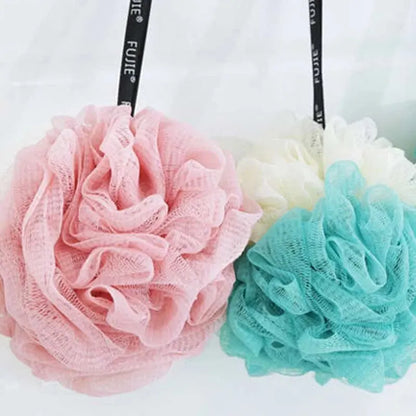 3 PCS Large Color Blocking Bath Balls: Soft Scrubbing Bubble Net PE Bath Flower - Two-Color Design for Luxurious Bathing Experience