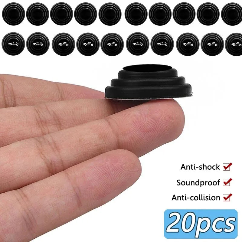 20pcs Universal Car Door Silicone Anti-Shock Pad - Trunk Sound Insulation Cushion Stickers Thickening Anti-Shock