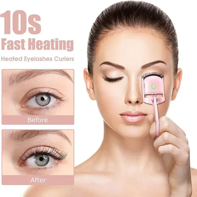 Fast Heating Electric Eyelash Curler - USB Charging, Portable Eye Lash Perm for Lasting Curling, and Thermal Eyelash Clip