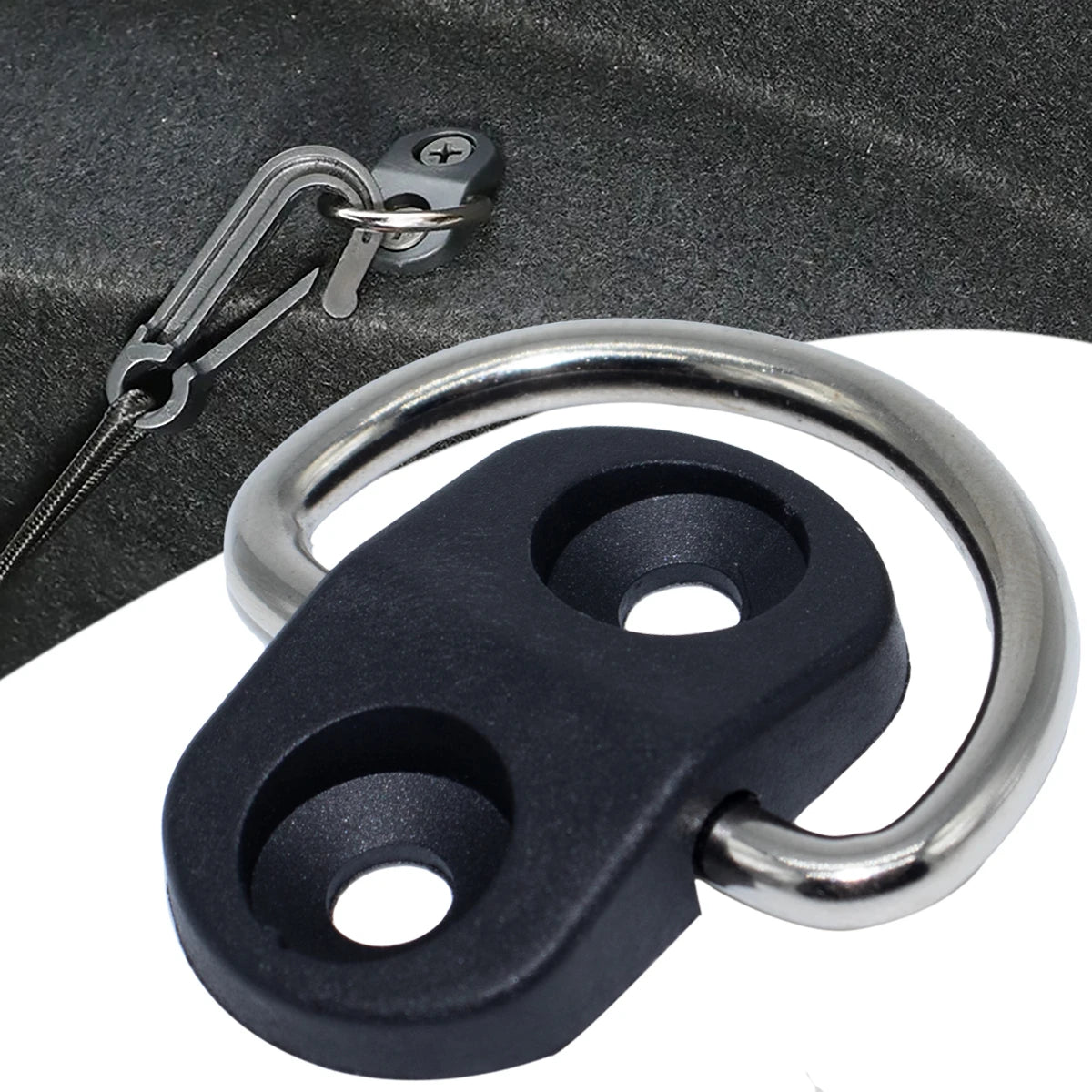 4-Piece Cargo Net Floor Hook Set - Rear Trunk Boot Accessories, Tie Down Hook Ring Loop, Flat Screen Net Fixing Kit