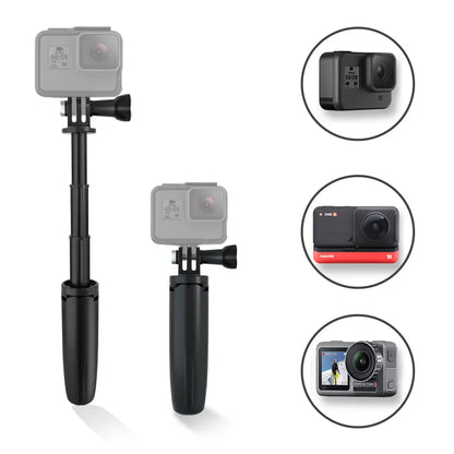 Foldable Tripod for GoPro Vlog: Mini Portable Monopod - Compatible with Hero 11-10 Black, Session, Osmo Action Camera