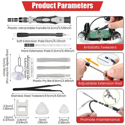 115-in-1 Electronics Screwdriver Set | Precision Tools with Nut Driver | Professional Magnetic Repair Kit for Laptop and Electronics