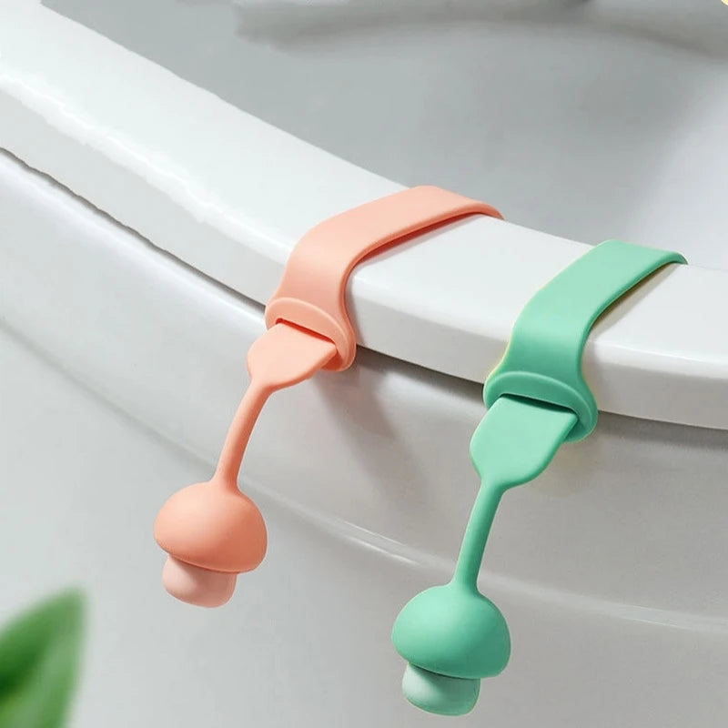 4PCS Silicone Toilet Seat Lifter Set - Hygienic Flipper Rings for Easy Lid Opening, Anti-Dirt Bathroom Accessories