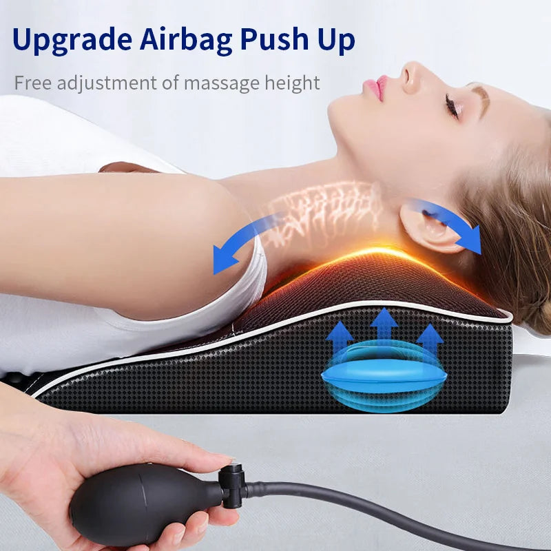 Jinkairui Electric Shiatsu Neck Massager with Heating - Vibrating Massage Pillow for Head, Neck, and Back Relief