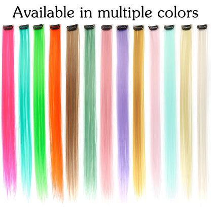 LANSA Heat Resistant Synthetic Hair Extensions: Straight Hair with Clips - Colored Black Hair Clip for Women, 8G/Pcs