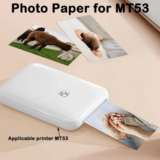 Original MT53 Self-adhesive Photo Paper - 2x3 Inch Sticky-Backed Paper for HPRT MT53 Pocket Mini Color Photo Printer