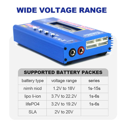 IMAX B6 80W Battery Charger - Lipo/NiMh/Li-ion/Ni-Cd Digital Balance Charger Discharger - AC Power with 12V 5A Adapter for RC Car