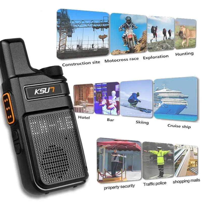 KSUT PMR446 Walkie Talkie Set - 2 Pieces Mini Portable Handheld Radio, Wireless Two-Way Transceiver for Communication