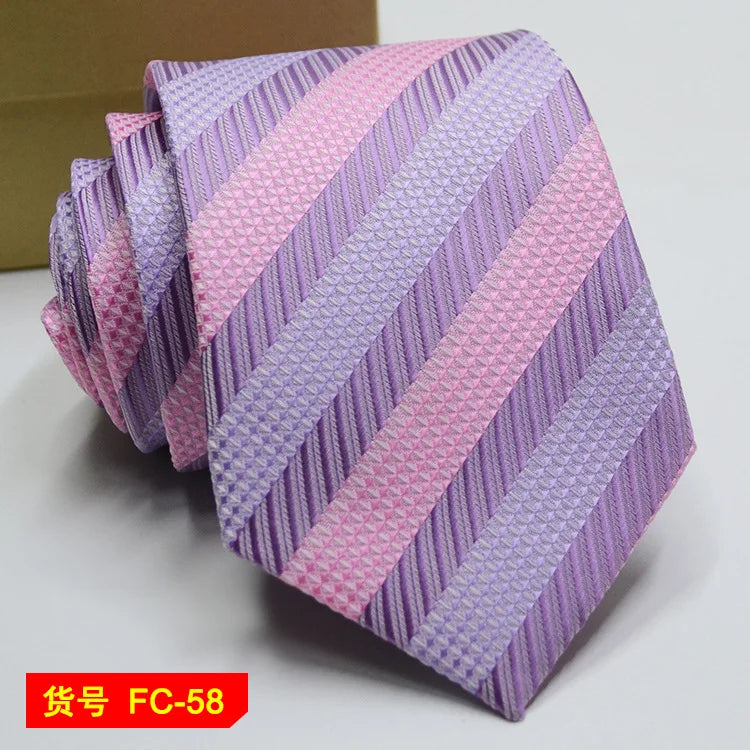 Men's Ties in 67 Styles - Solid, Stripe, and Floral Jacquard Neckties, 7-8cm Wide - Perfect for Daily Wear, Weddings and Gifts