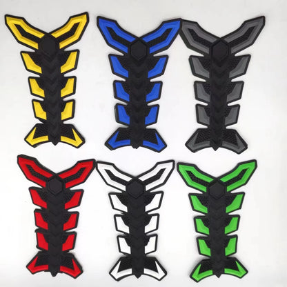 Universal Motorcycle Tank Sticker - 3D Rubber Fish Bone Gas Fuel Oil Tank Pad Protector Cover