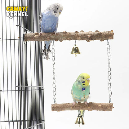 Pepper Wood Parrot Stand Pole - Double Layer Bird Toy for Claw and Beak Grinding - Bird Cage Accessories