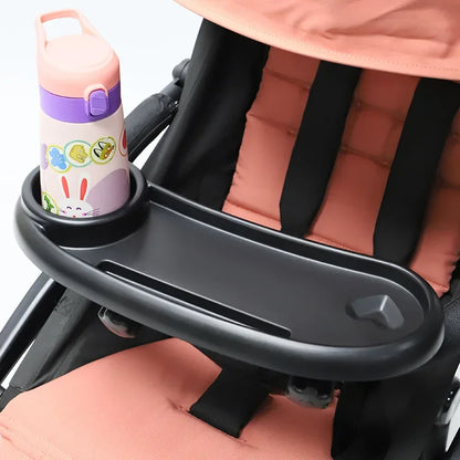 Versatile 3-in-1 Baby Stroller Tray with Phone Stand | Dinner Table Accessories for Toddler | Convenient Plate, Bottle & Cup Holder Set