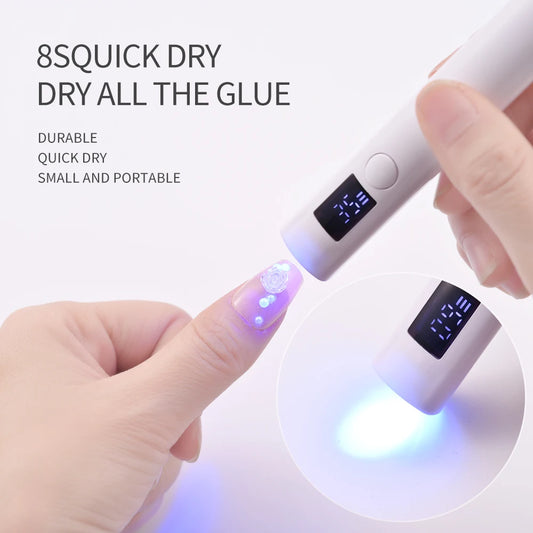 Portable USB Rechargeable UV Nail Lamp Dryer: Quick Drying LED Light for Gel Varnish - Handheld Manicure Tool