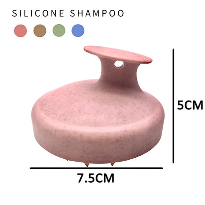 Wheat Straw Silicone Scalp Massage Comb: Hair Root Care Shower Brush - Anti-Dandruff Spa Bath Tool for Itching Relief