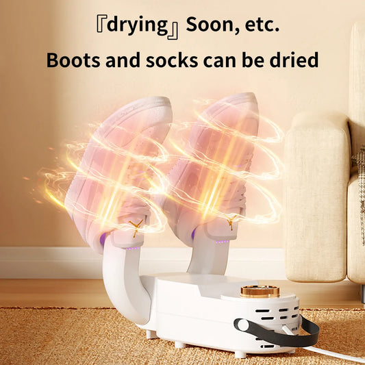 Electric Shoe Dryer & Deodorizer: UV Foot Boot Warmer for Fast Drying - Multifunction Socks Dryer to Eliminate Odor