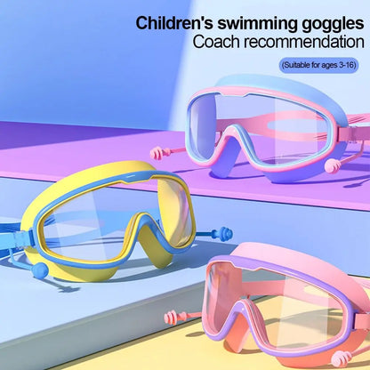 Kids Anti-Fog Swim Goggles - Clear Vision, Leak-Free Design for Boys & Girls (Ages 3-15) | Perfect for Pool, Beach, & Swimming Fun