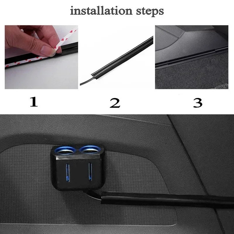 4PC Sleek Car Cable Organizer Kit - Universal Sleeves for Neat, Damage-Free Interior and Charging Wire Protection