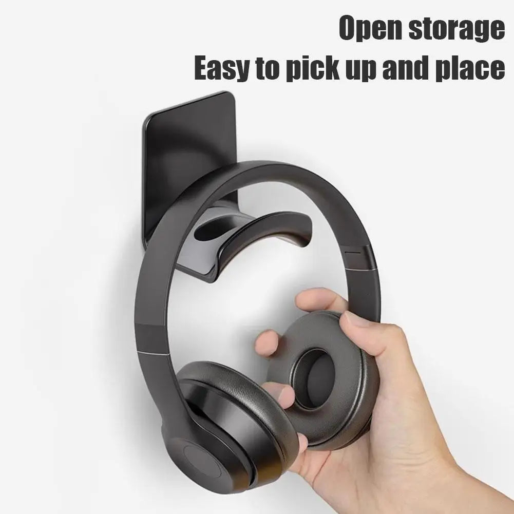 Universal Headphone Stand – Adhesive Plastic Wall Mount Hanger, Under Desk Headset Rack Holder for Gaming Earphones