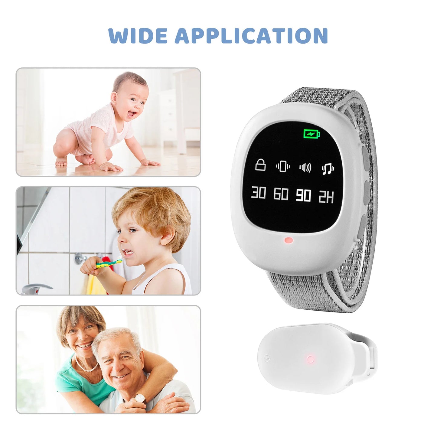 Professional Arm-Worn Bedwetting Sensor Alarm - Potty Training Wet Reminder for Baby, Toddler, Adults - Enuresis Plaswekker