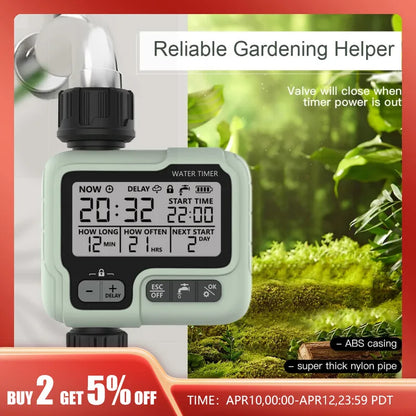 Intelligent Garden Water Timer HCT-322: Automatic Digital Irrigation Sprinkler for Outdoor Water Saving & Time Management