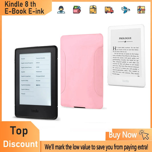 Kindle 8th Gen 6-Inch E-Book Reader, E-Ink Touch Screen, WiFi Connection, Registerable Account, Without Backlight