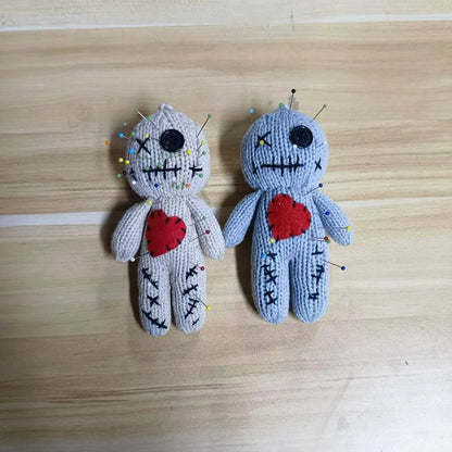 Halloween Scary Voodoo Dolls - Creepy Ghost String Plush Pin Needle Holder - Horror Christmas Ornaments for Witchcraft Tricks