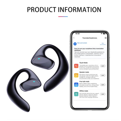 2024 Smart Voice Translator Earphones - Wireless Bluetooth Headphones with Real-Time Translation in 144 Languages