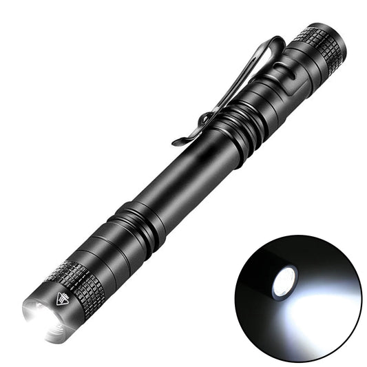 Pen Doctor Mini LED Flashlight - 13cm Portable White Light Torch for Dentists, Nurses, Camping, and Hiking Adventures