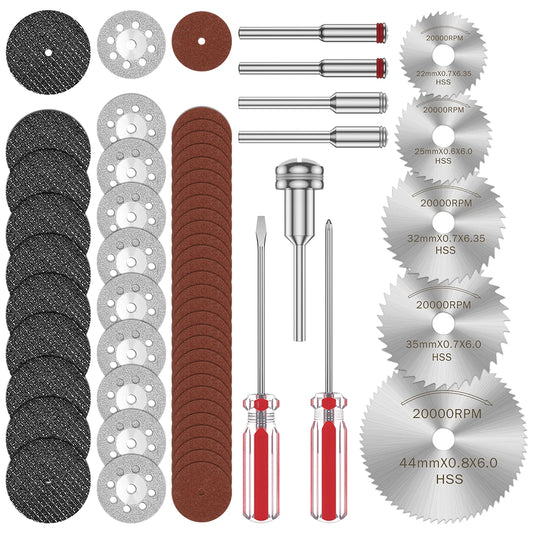 Diamond Saw Blade Set for Dremel - Abrasive Cutting Discs with Mandrels, Metal Cutting Rotary Tool Accessories