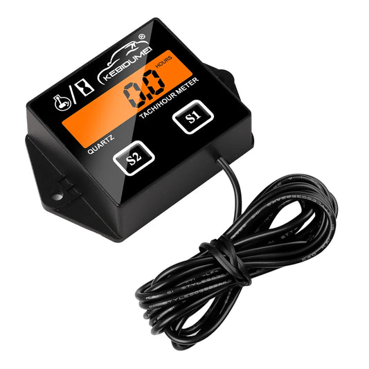 Kebidumei Digital Engine Tach Hour Meter | Tachometer Gauge Engine RPM LCD Display | for Car Motorcycle Stroke Engine Boat ATV moto