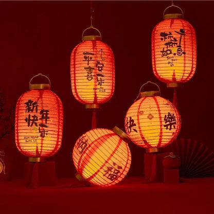 Chinese LED Glowing Red Paper Lantern – DIY Assemble Lanterns for Spring Festival and New Year Decor – Great Children’s Gifts