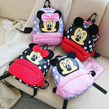 Disney Cartoon Backpack for Boys and Girls - Minnie Mickey Mouse Children's Lovely Schoolbag, Kindergarten Kids Gift