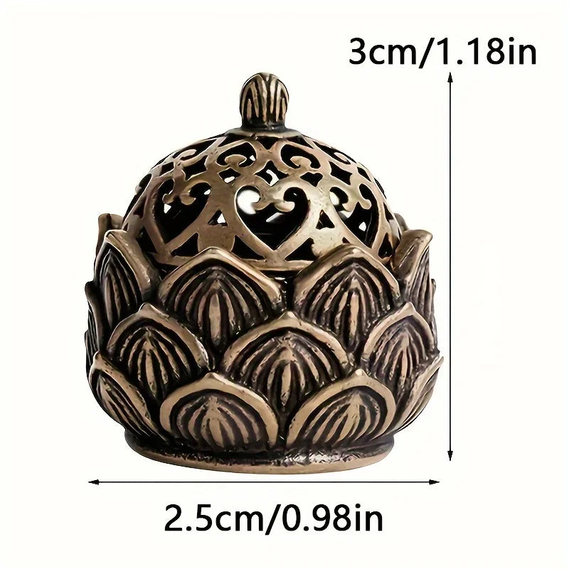 Lotus Incense Holder - Small Cone Burner, Mini Asian Style Lotus Flower Zen Decor Gift