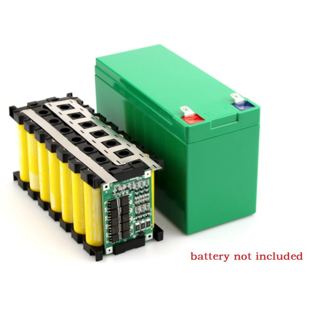 12V/7Ah Battery Case for 18650 Cells - Empty Box with 3*7 Holder and 3S25A BMS - Nickel Strip Storage Box for DIY Battery Packing Protection